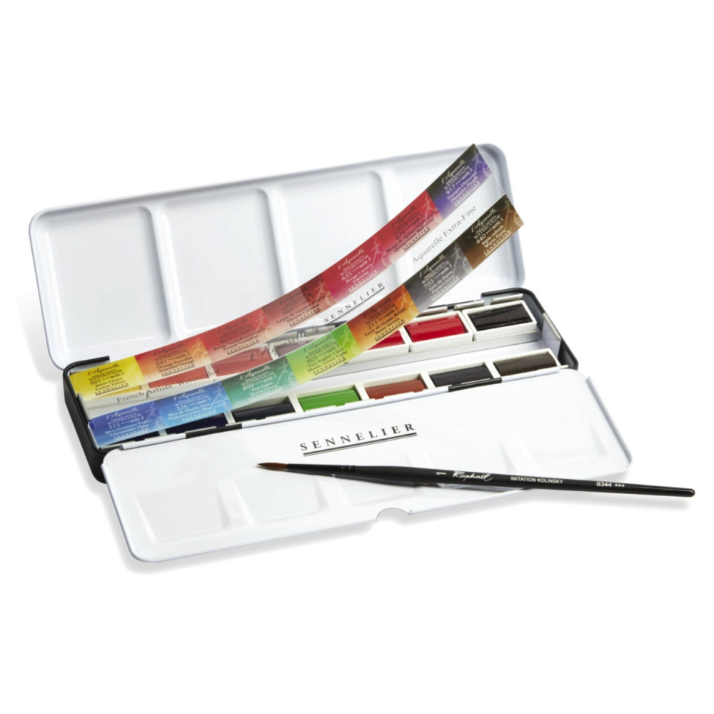 Set of l’Aquarelle watercolor full pans - Sennelier - 14 pcs.
