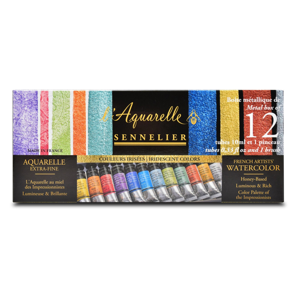 Set of l’Aquarelle Iridescent watercolor paints - Sennelier - 12 x 10 ml