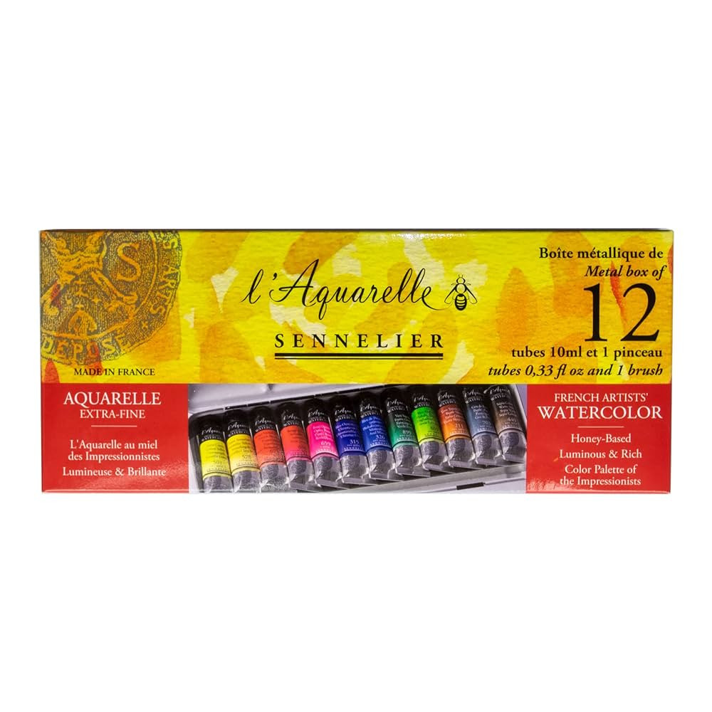 Set of l’Aquarelle watercolor paints - Sennelier - 12 x 10 ml