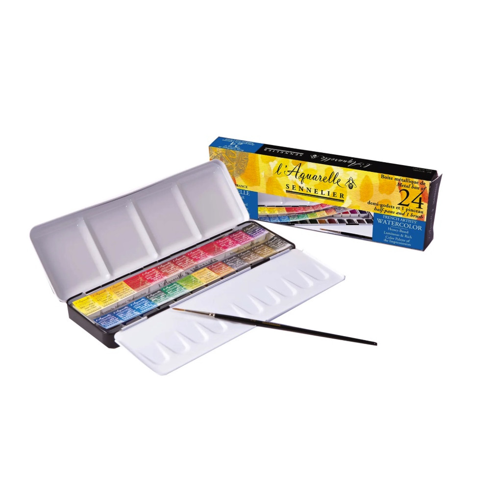 Set of Artists' watercolor half-pans - Sennelier - 24 pcs.