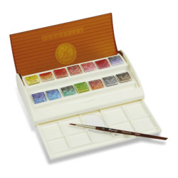 Set of l'Aquarelle Travel Box watercolor half-pans - Sennelier - 14 pcs.