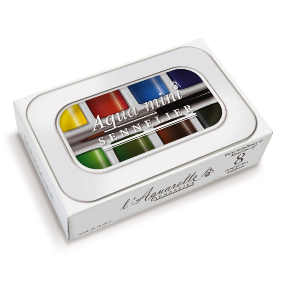 Set of l'Aquarelle Aqua-mini watercolor half-pans - Sennelier - 8 pcs.