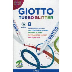 Flamastry Giotto - Turbo Glitter, 8 szt.