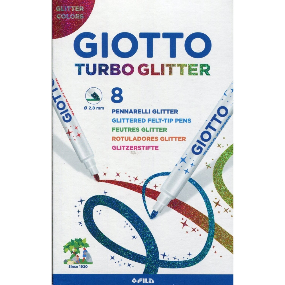Flamastry brokatowe Turbo Glitter - Giotto - 8 szt.