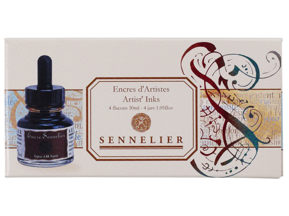 Zestaw tuszów do kaligrafii - Sennelier - 4 x 30 ml