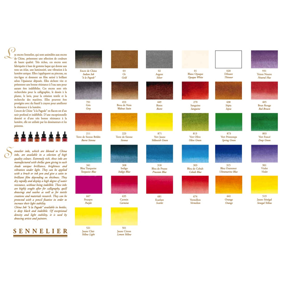 Calligraphy set - Sennelier - 8 pcs.