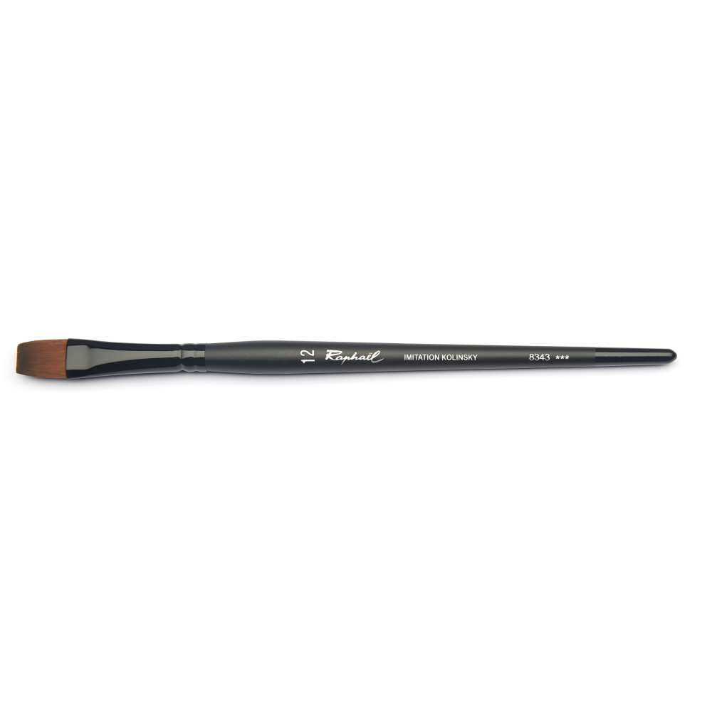 Flat, synthetic bristles, Stradivarius brush, 8343 series - Raphael - no. 12