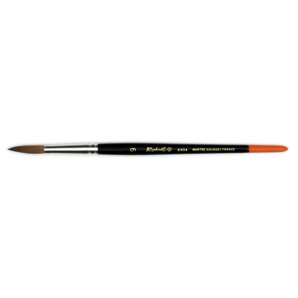 Round natural bristles Martre Kolinsky brush 8404 series - Raphael - no. 9