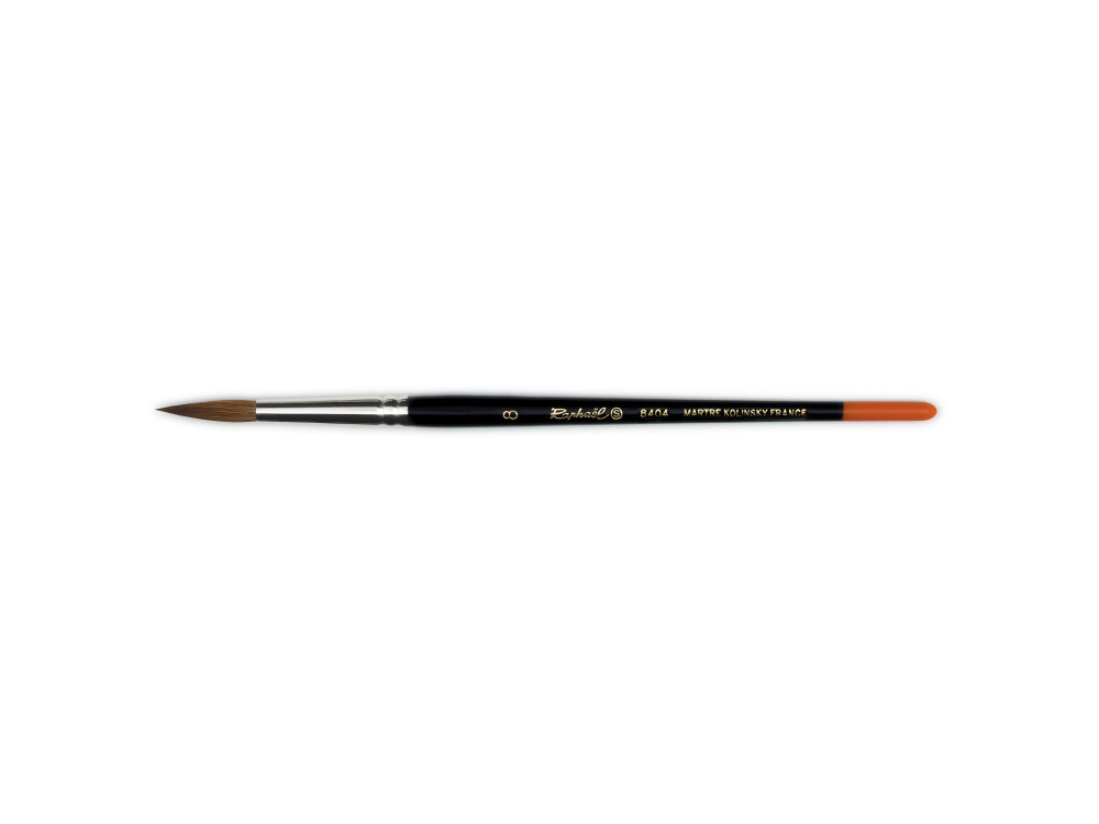 Round natural bristles Martre Kolinsky brush 8404 series - Raphael - no. 8