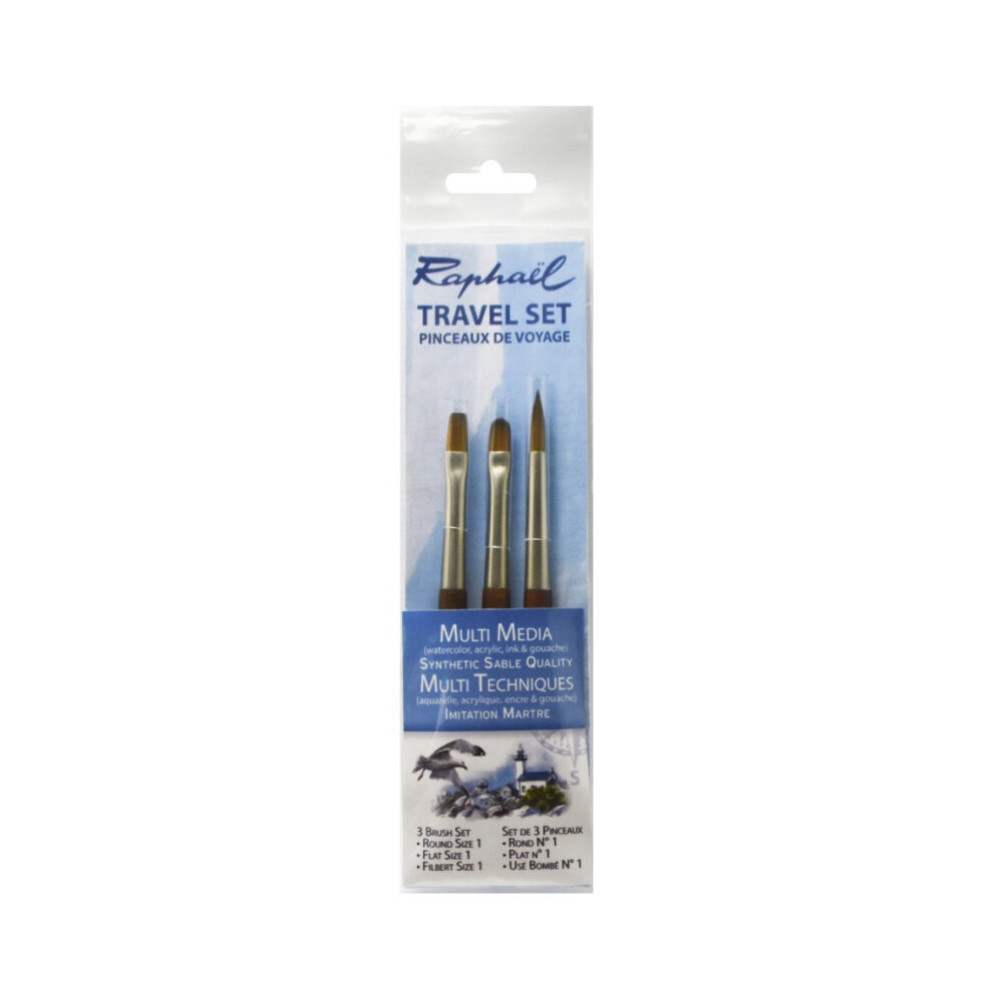 Travel brush set no. 1 - Raphael - 3 pcs.