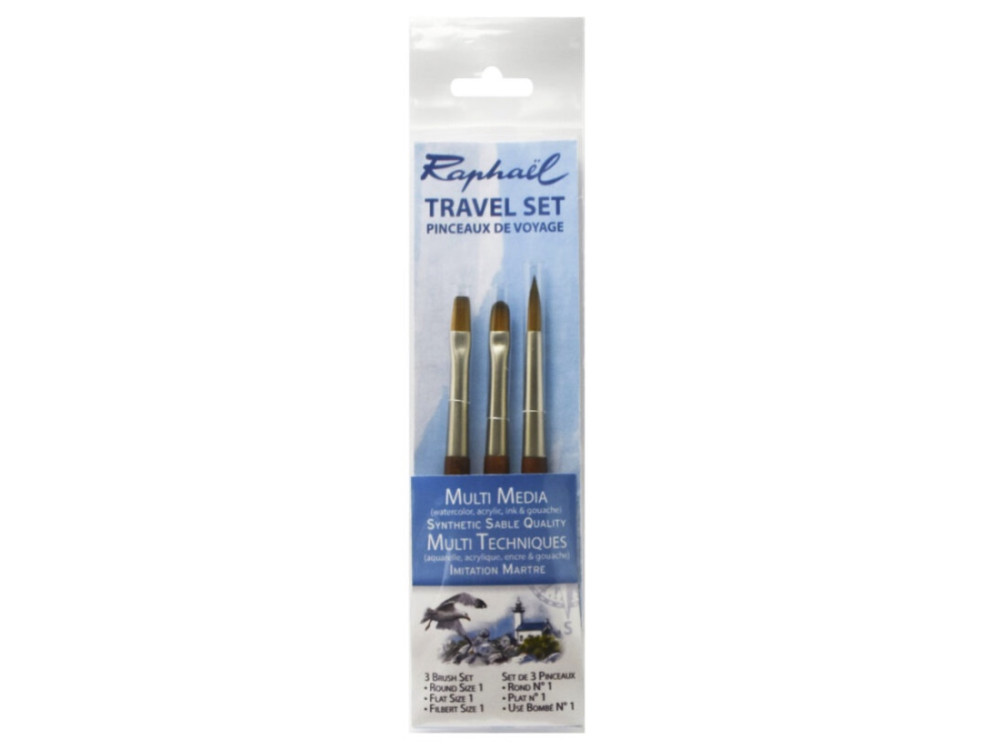 Travel brush set no. 1 - Raphael - 3 pcs.