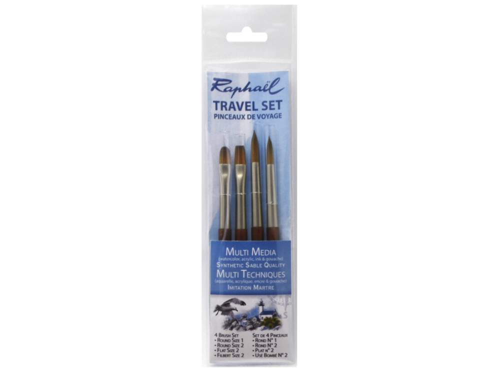 Zestaw pędzli podróżnych Travel Set - Raphael - 4 szt.