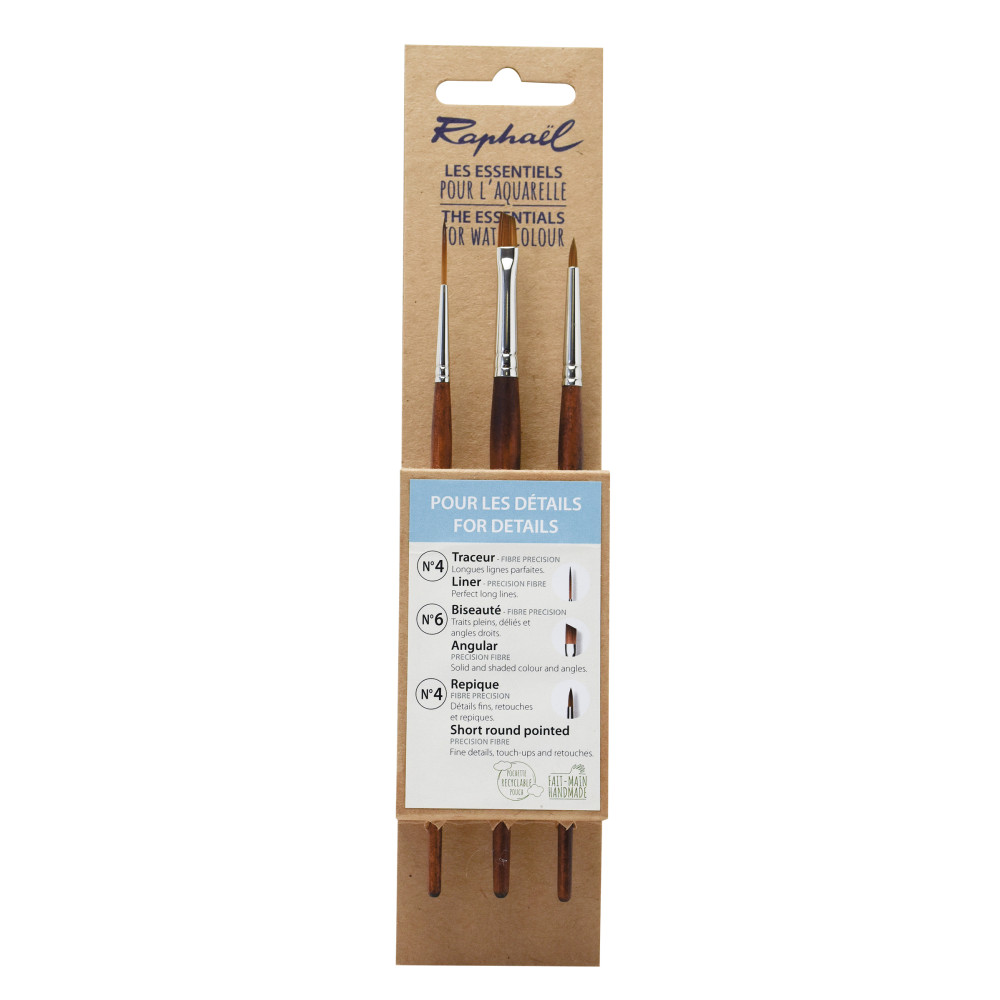 For Details Precision watercolor brush set - Raphael - 3 szt.