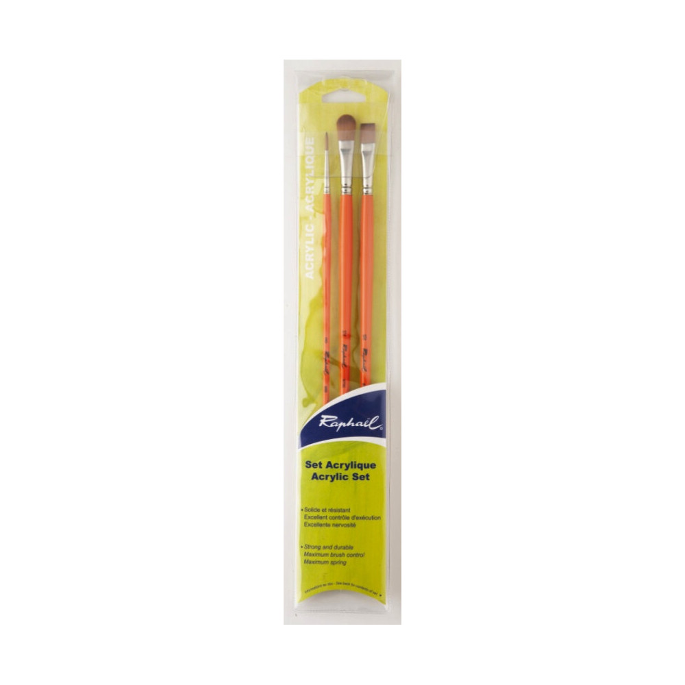 Kaerell Acrylic synthetic brush set - Raphael - 3 pcs.