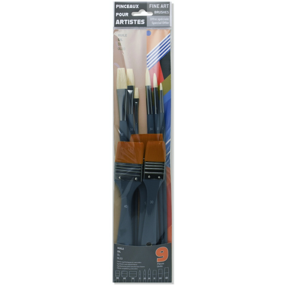 Fine Art oil brush set - Raphael - 9 pcs.