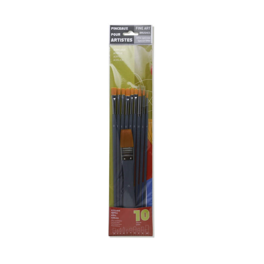 Fine Art acrylic brush set - Raphael - 10 pcs.