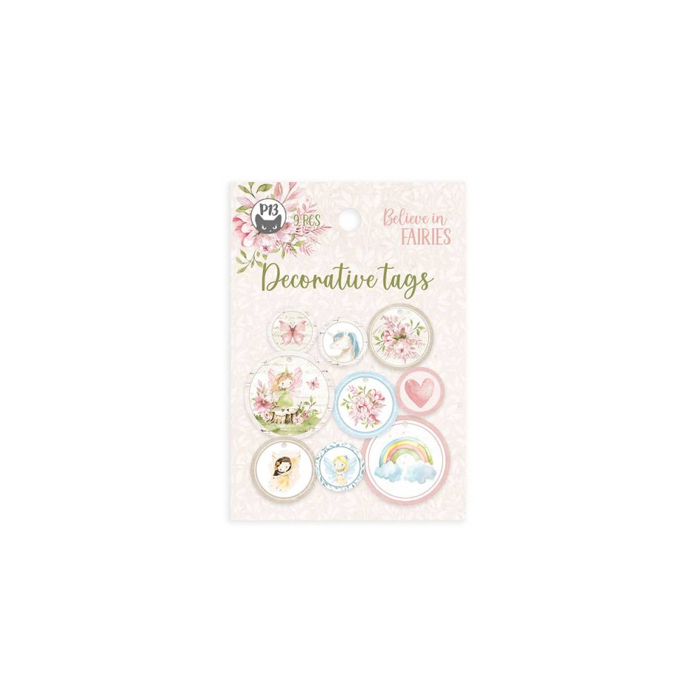 Decorative tag set - Piątek Trzynastego - Believe in Fairies 01, 9 pcs.