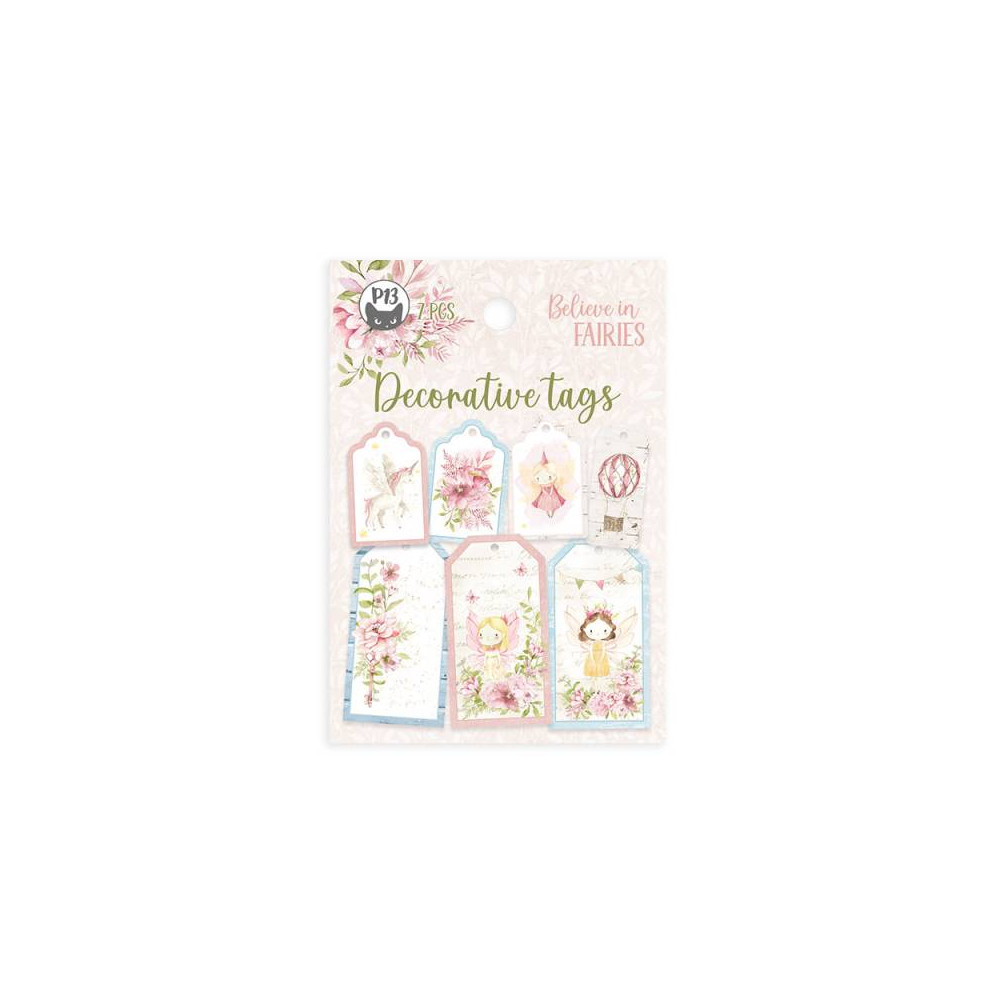 Decorative tag set - Piątek Trzynastego - Believe in Fairies 03, 7 pcs.