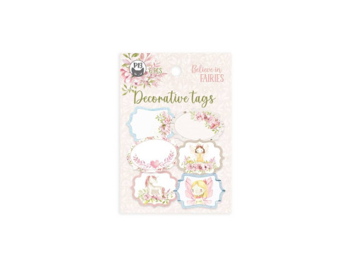 Decorative tag set - Piątek Trzynastego - Believe in Fairies 04, 6 pcs.