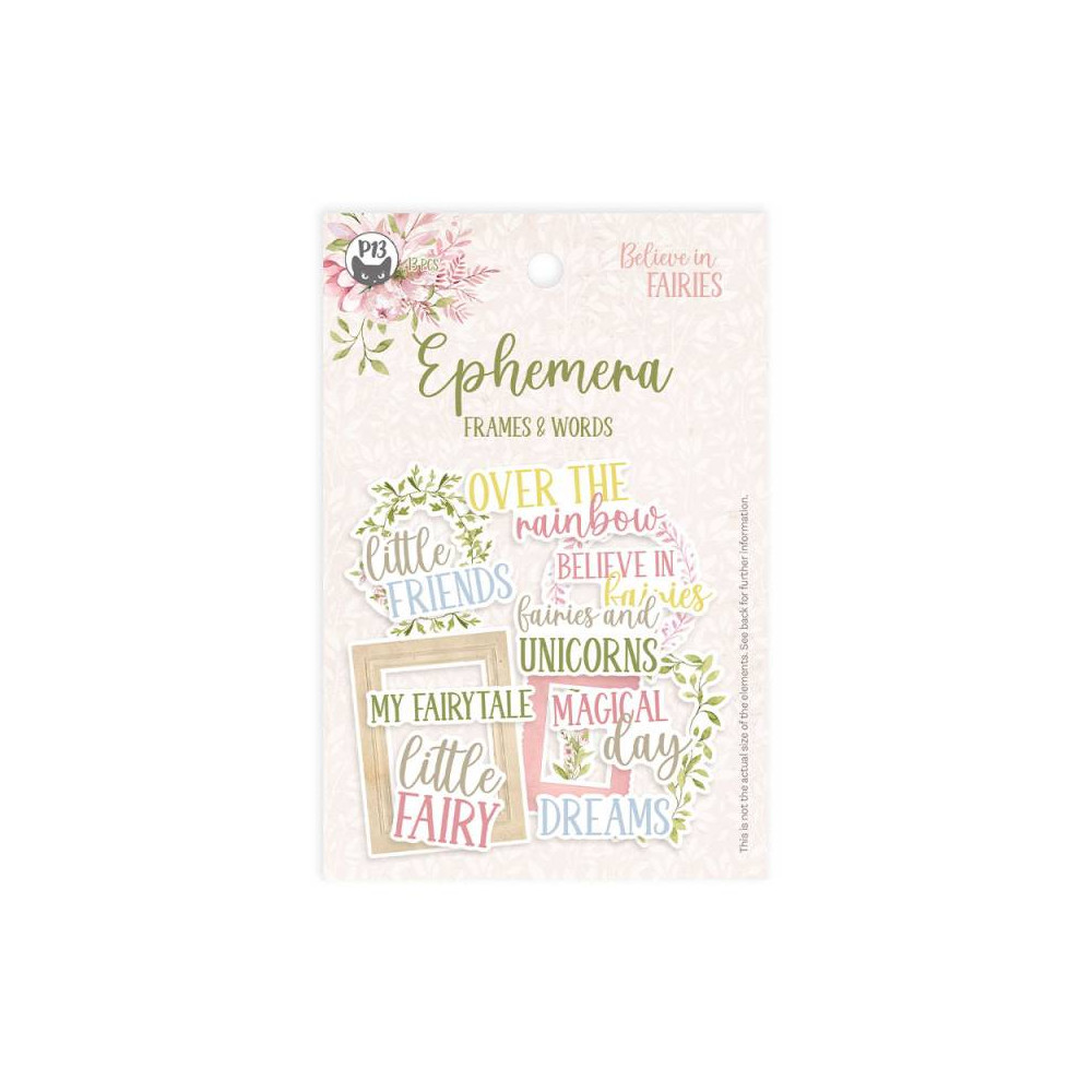 Set of Ephemera frames & words - Piątek Trzynastego - Believe in Fairies, 13 pcs.