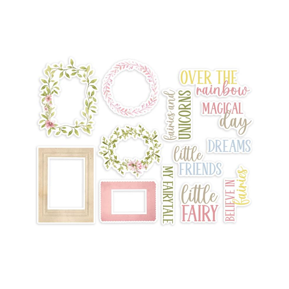 Set of Ephemera frames & words - Piątek Trzynastego - Believe in Fairies, 13 pcs.