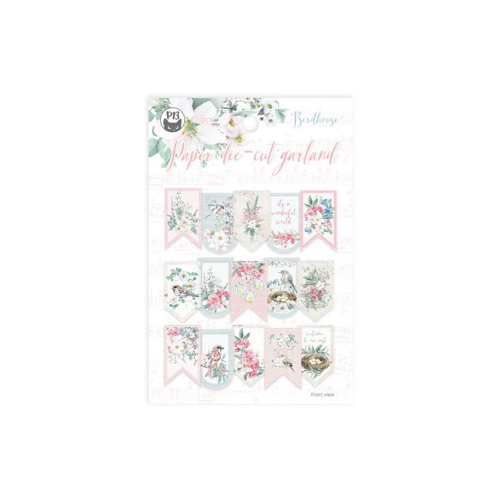 Paper die-cut garland - Piątek Trzynastego - Birdhouse