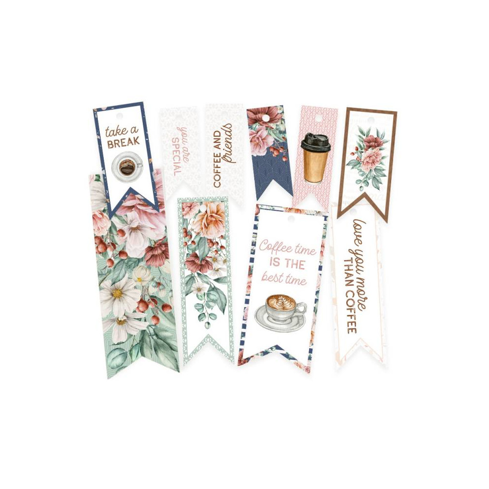 Decorative tags - Piątek Trzynastego - Coffee Break 02, 10 pcs.