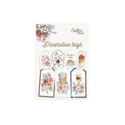Decorative tags - Piątek Trzynastego - Coffee Break 03, 7 pcs.