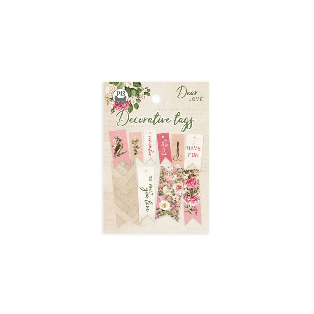 Decorative tags - Piątek Trzynastego - Dear Love 02, 10 pcs.