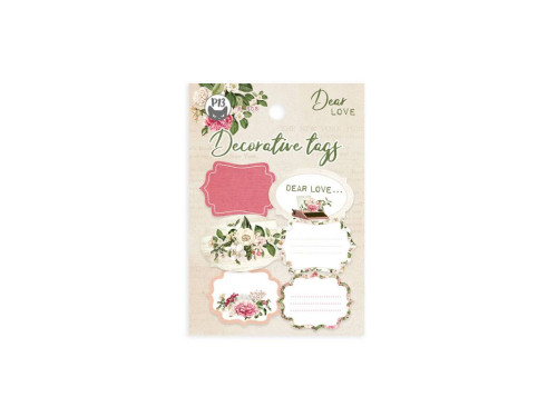 Decorative tags - Piątek Trzynastego - Dear Love 04, 6 pcs.