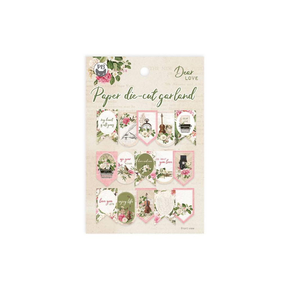 Banerek papierowy die-cut - Piątek Trzynastego - Dear Love