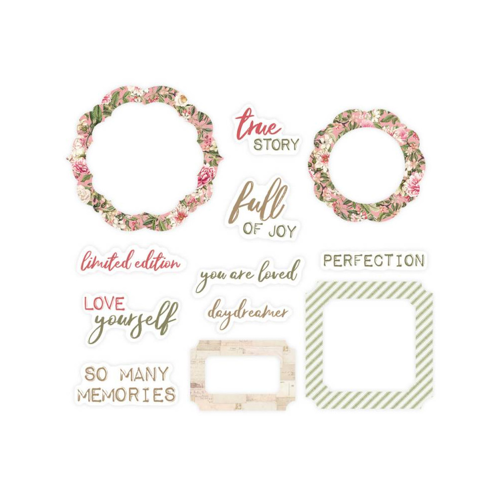 Zestaw elementów Frames and Words - Piątek Trzynastego - Dear Love, 12 szt.