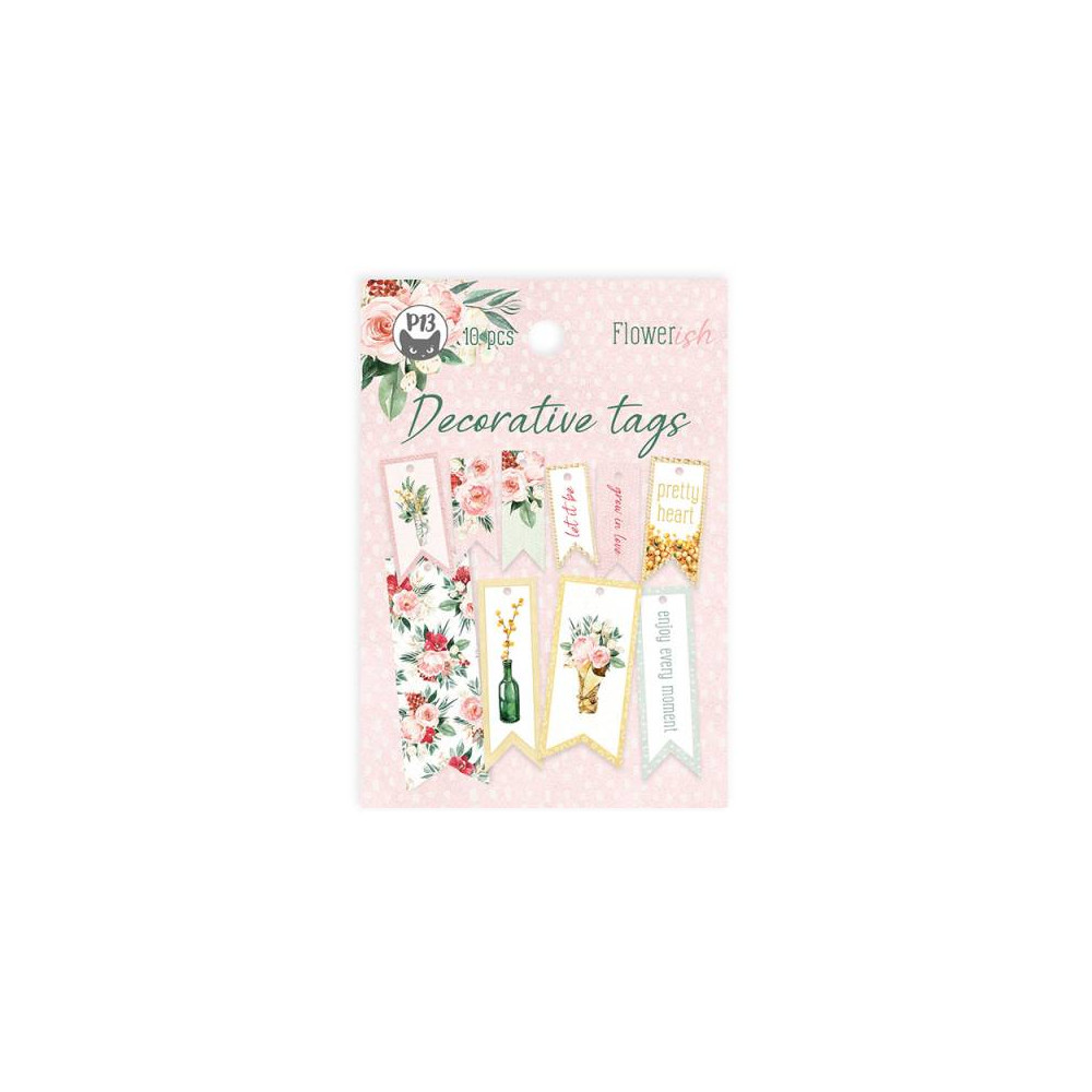 Tags set - Piątek Trzynastego - Flowerish 02, 10 pcs.