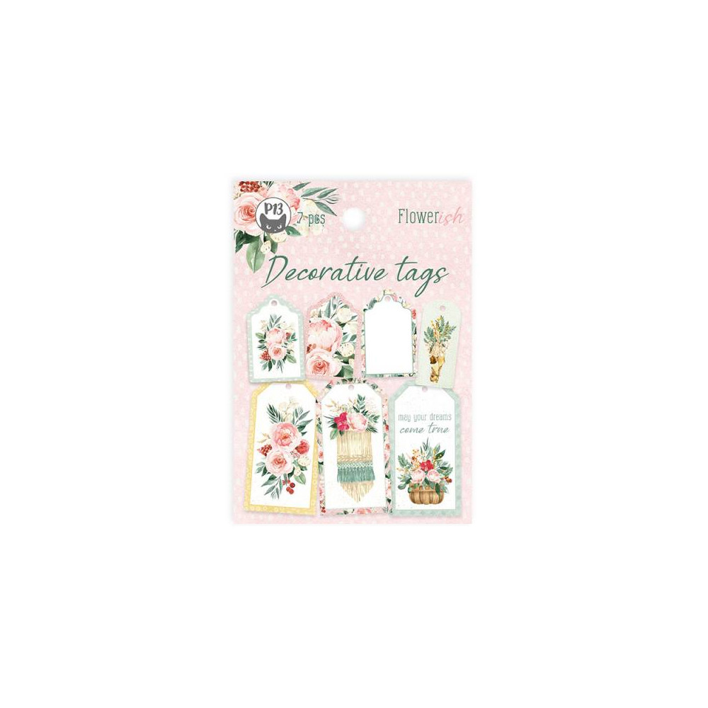 Tags set - Piątek Trzynastego - Flowerish 03, 7 pcs.