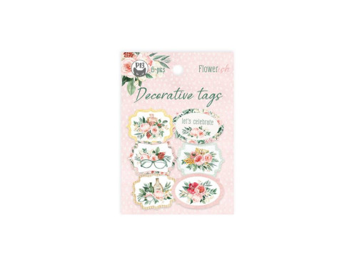 Tags set - Piątek Trzynastego - Flowerish 04, 6 pcs.