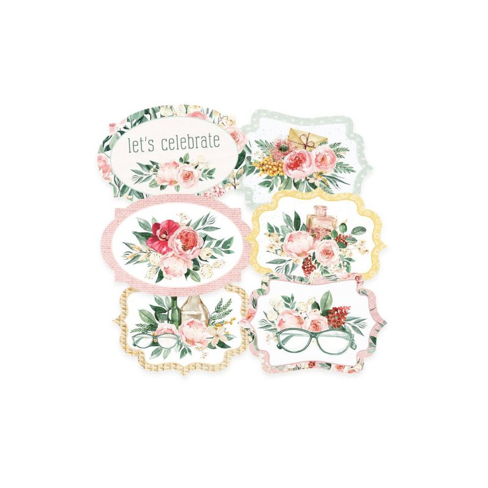 Tags set - Piątek Trzynastego - Flowerish 04, 6 pcs.
