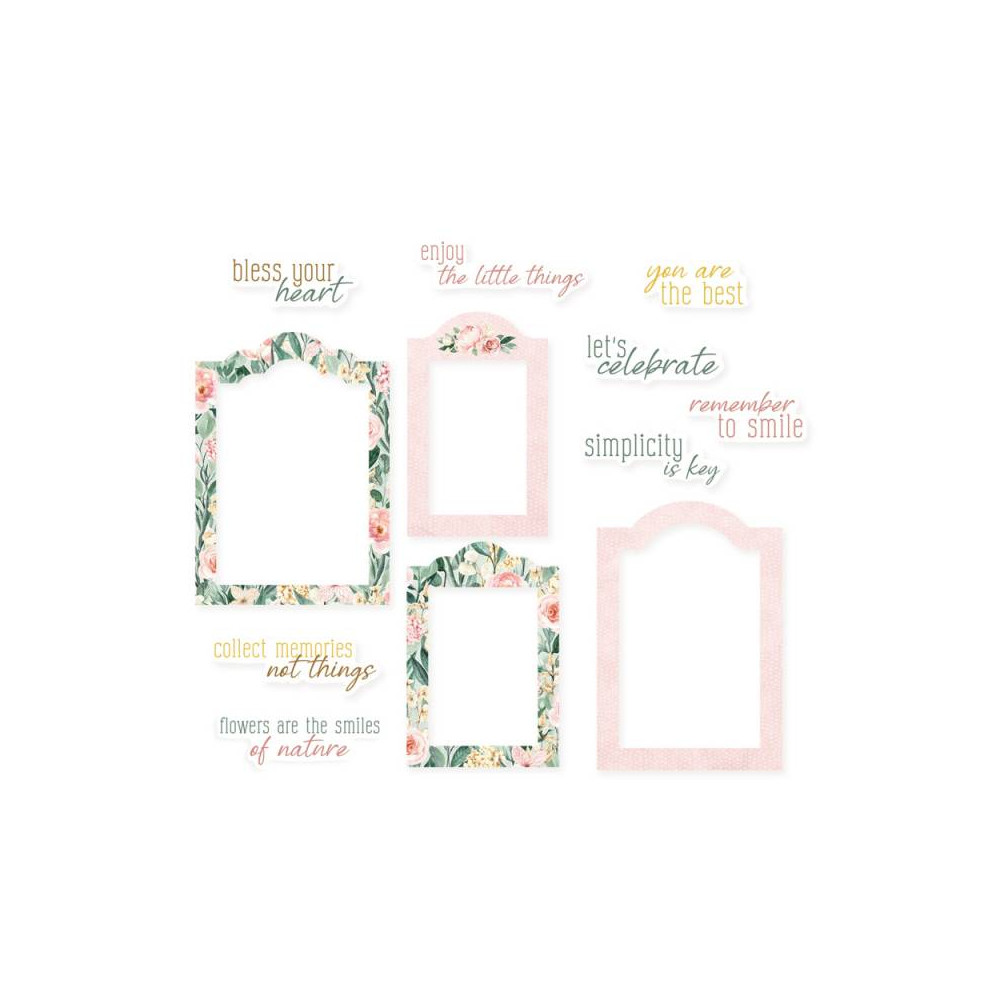Zestaw elementów Frames & Words - Piątek Trzynastego - Flowerish, 12 szt.