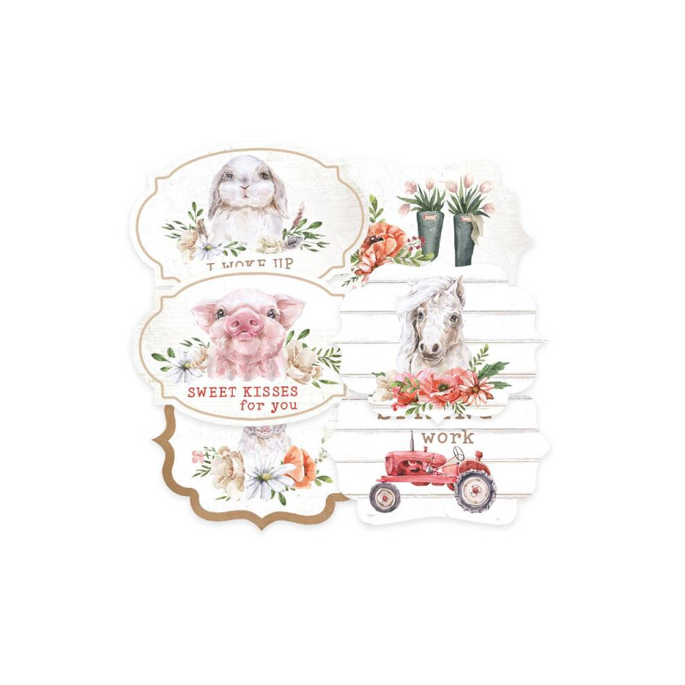 Decorative tags - Piątek Trzynastego - Farm Sweet Farm 04, 6 pcs.