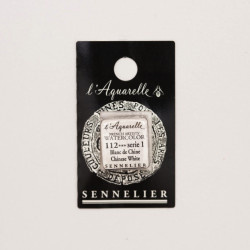 l’Aquarelle watercolor paint half pan - Sennelier - 112, Chinese White