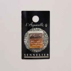 l’Aquarelle watercolor paint half pan - Sennelier - 202, Burnt Umber