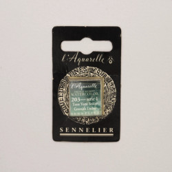 l’Aquarelle watercolor paint half pan - Sennelier - 203, Greenish Umber