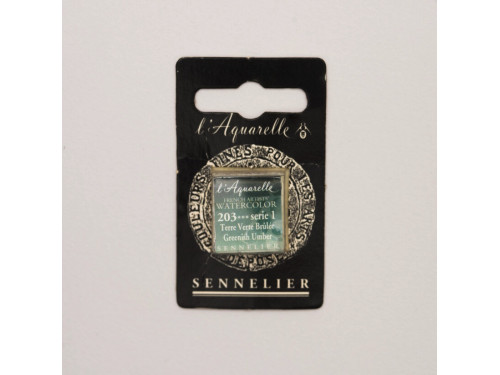 Farba akwarelowa w półkostce l’Aquarelle - Sennelier - 203, Greenish Umber