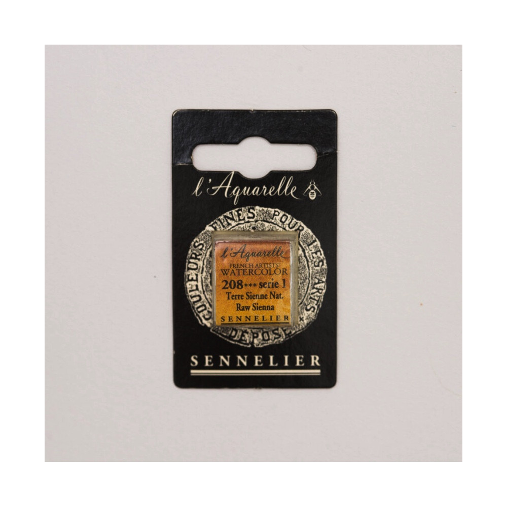 l’Aquarelle watercolor paint half pan - Sennelier - 208, Raw Sienna