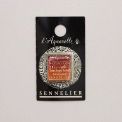 l’Aquarelle watercolor paint half pan - Sennelier - 211, Burnt Sienna
