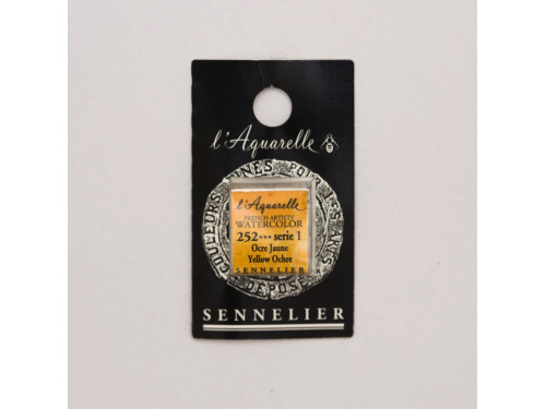 l’Aquarelle watercolor paint half pan - Sennelier - 252, Yellow Ochre