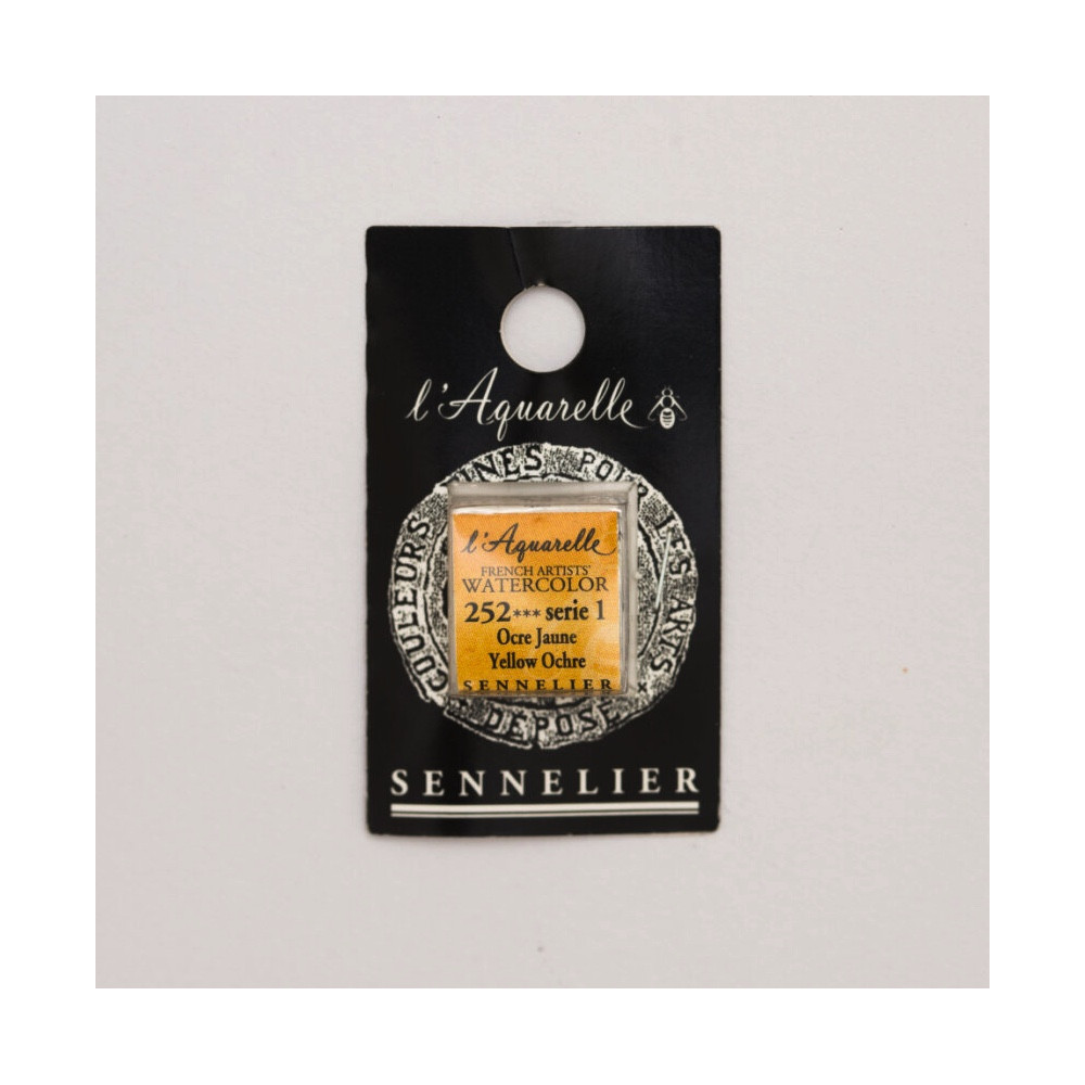 l’Aquarelle watercolor paint half pan - Sennelier - 252, Yellow Ochre