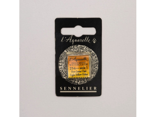 l’Aquarelle watercolor paint half pan - Sennelier - 254, Light Yellow Ochre