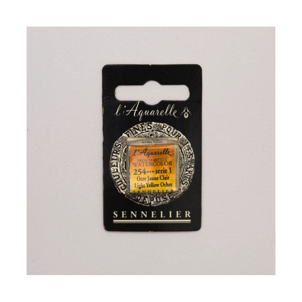 l’Aquarelle watercolor paint half pan - Sennelier - 254, Light Yellow Ochre