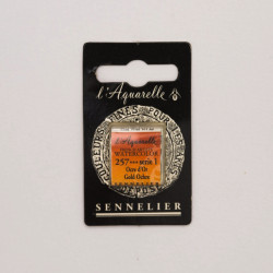 l’Aquarelle watercolor paint half pan - Sennelier - 257, Gold Ochre