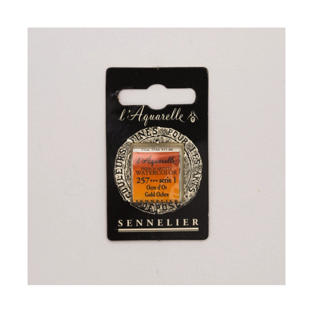 l’Aquarelle watercolor paint half pan - Sennelier - 257, Gold Ochre